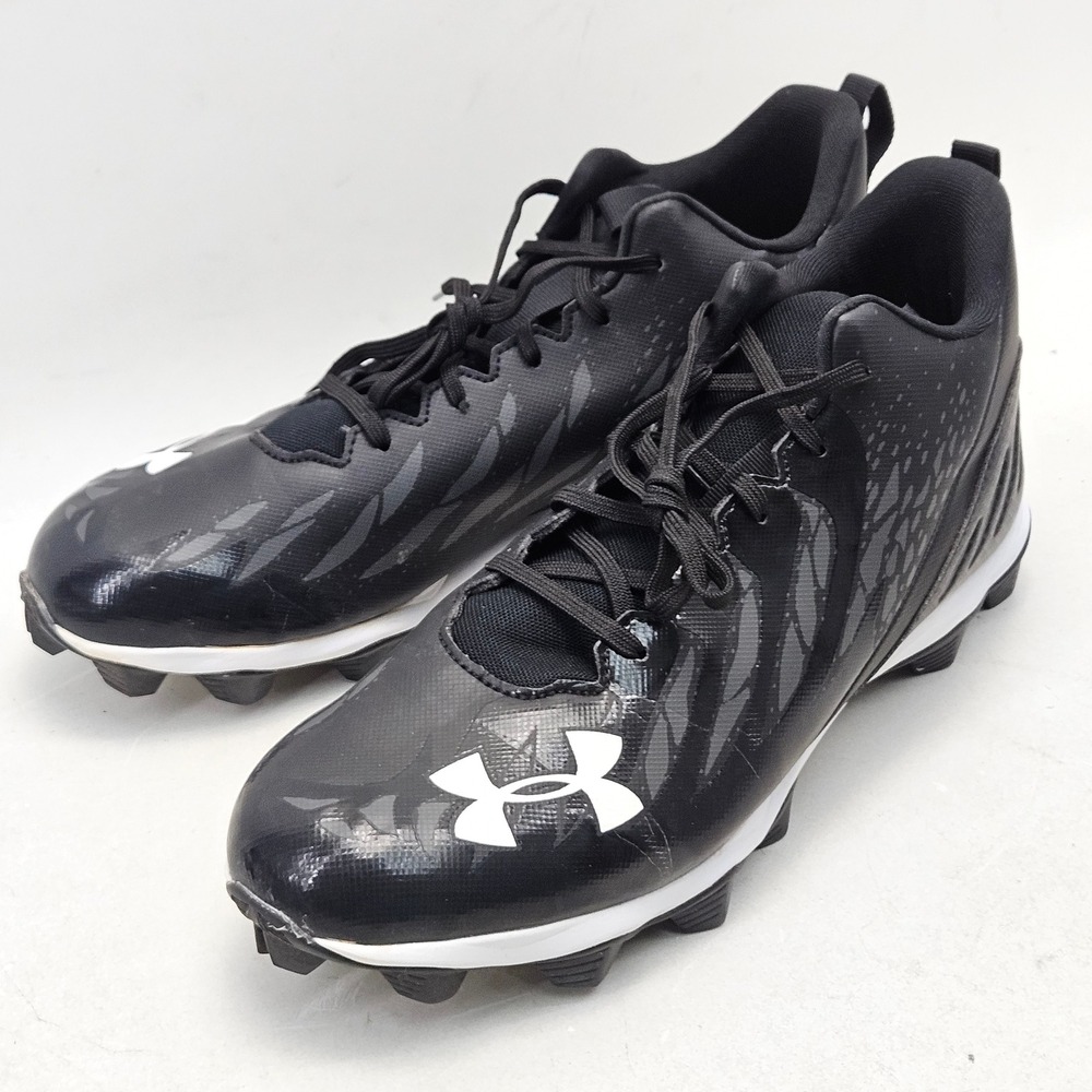 Under Armour Mens Football Cleats Black White 3022775-001 Size 11.5